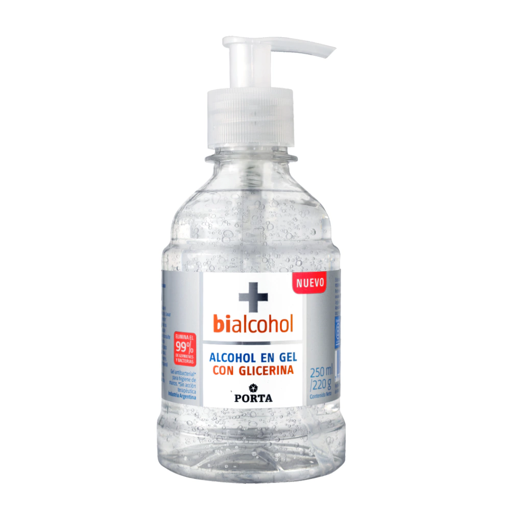 Bialcohol Gel Neutro con Valvula Dosificadora x250ml