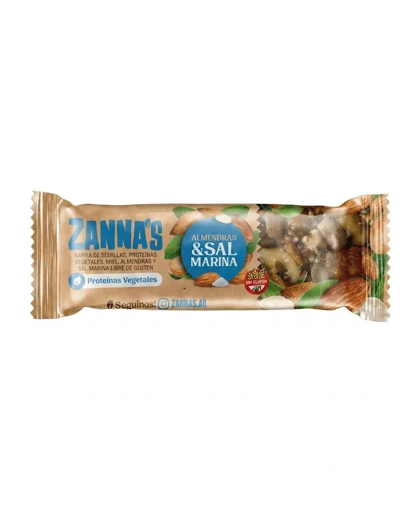 Barra Zanna's Sabor Almendras y Sal Marina x40g