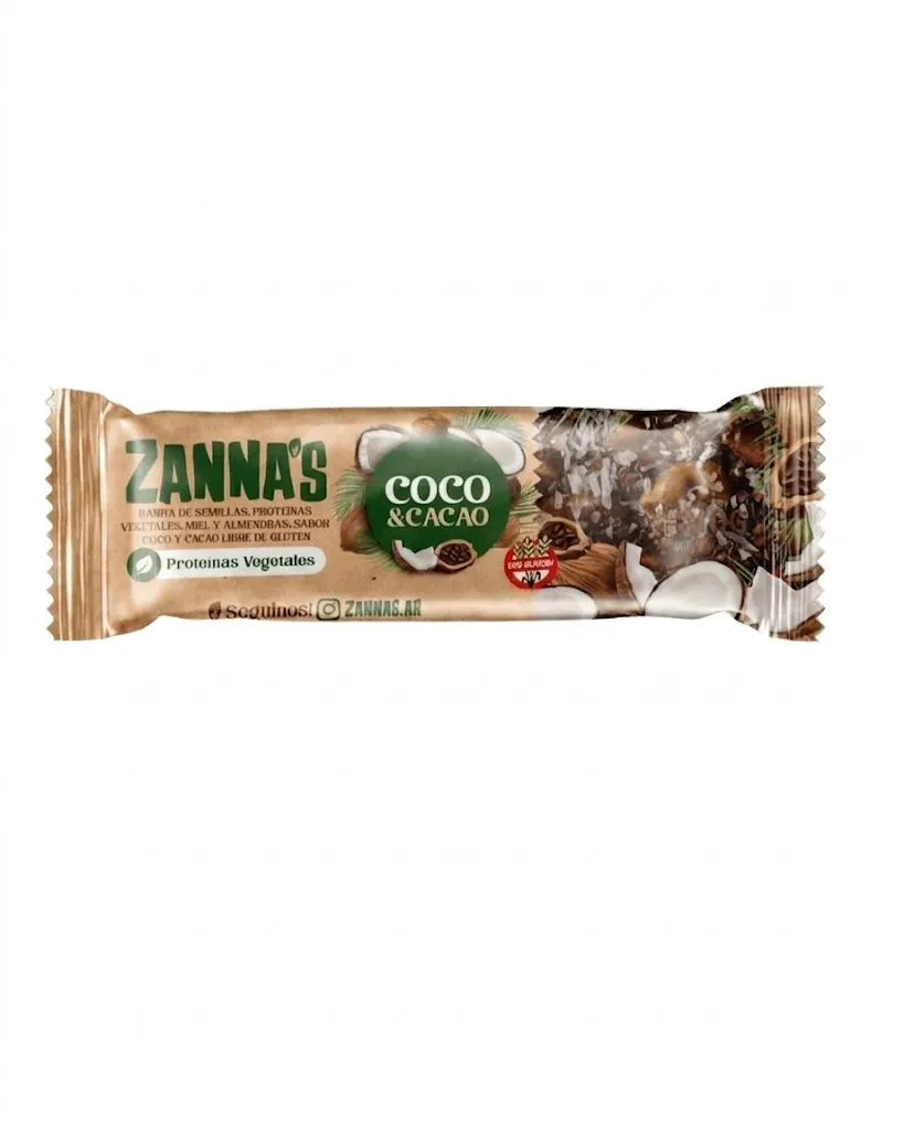 Barra Zanna's Sabor Coco y Cacao x40g