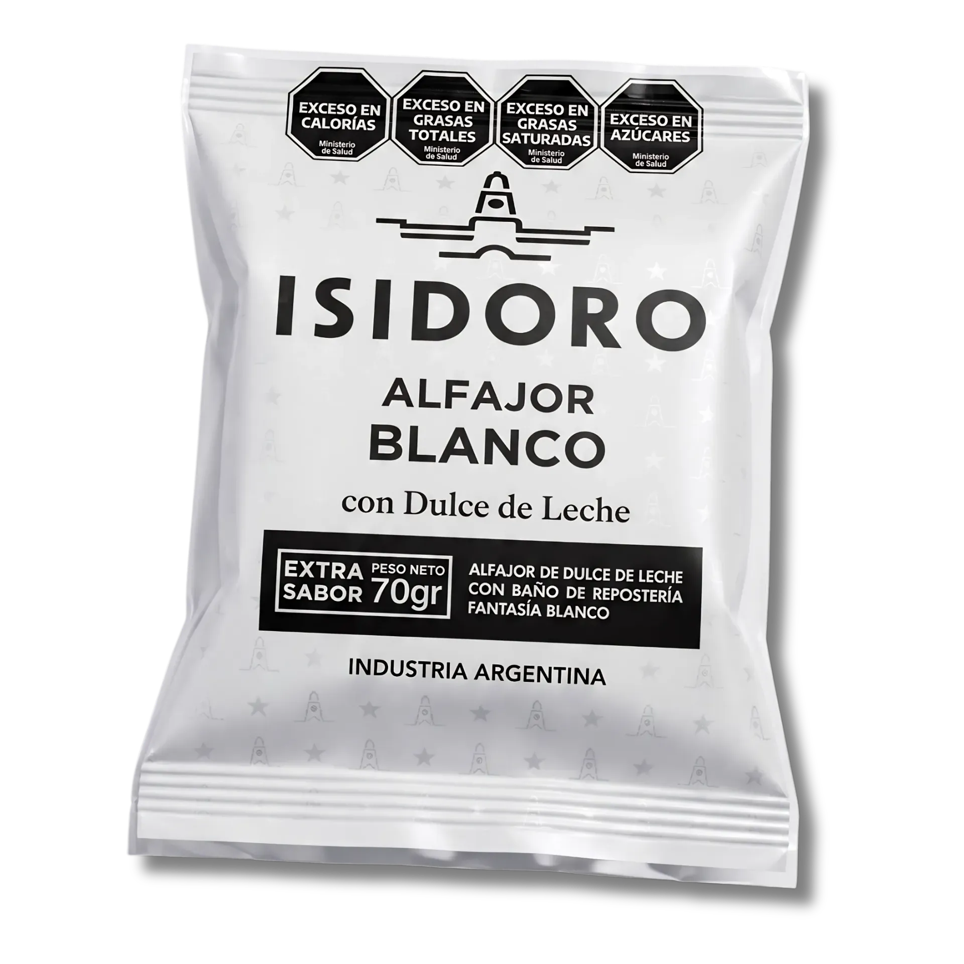 [100832] Alfajor Isidoro Blanco con Dulce de Leche x70g
