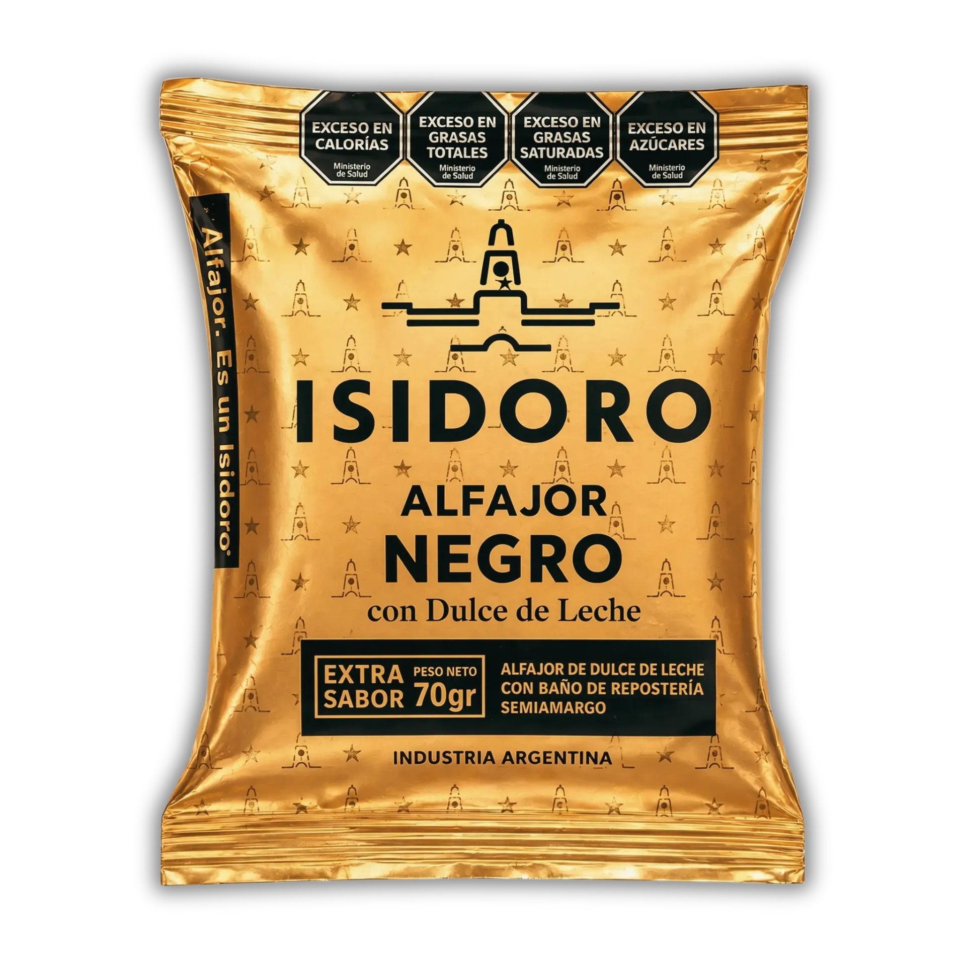 Alfajor Isidoro Negro con Dulce de Leche x70g