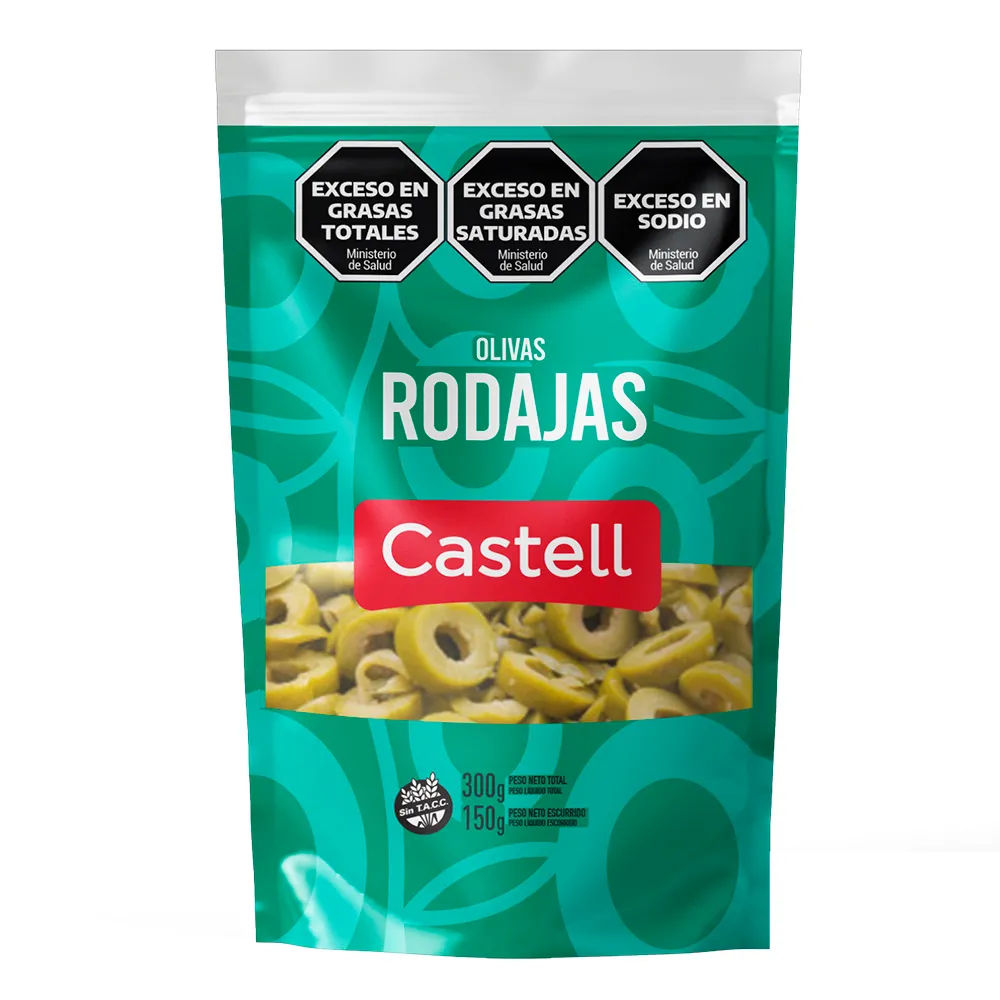 Aceitunas Verdes en Rodajas Castell D/P x150g