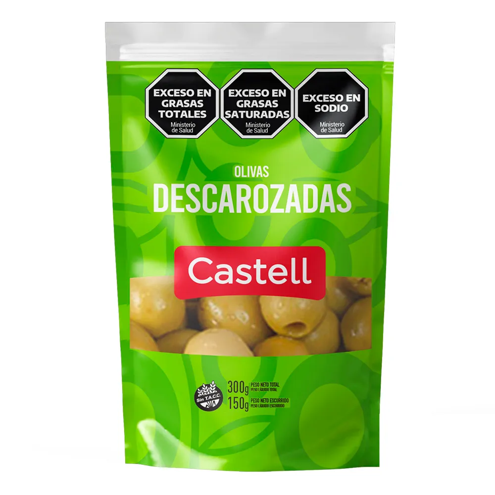 [100839] Aceitunas Verdes Descarozadas Castell D/P x150g
