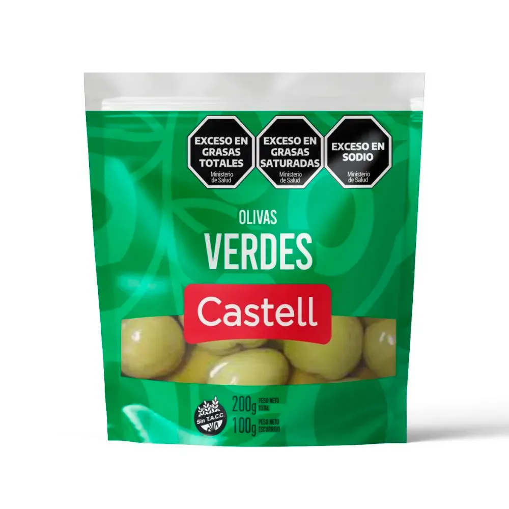 [100834] Aceitunas Verdes Castell D/P x100g