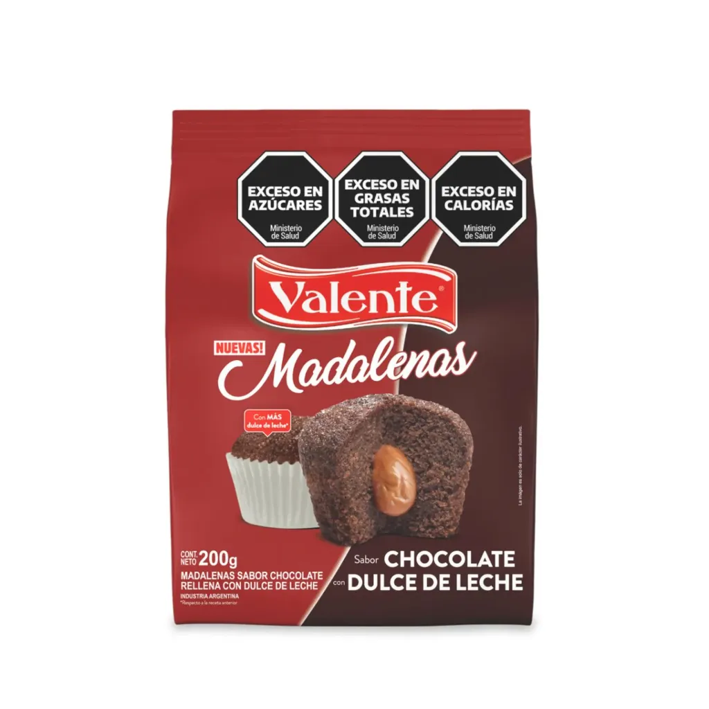 Madalenas Chocolate con Dulce de Leche Valente x200g