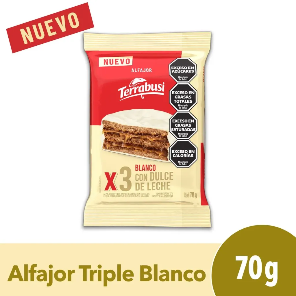 Alfajor Triple Terrabusi Blanco x70g