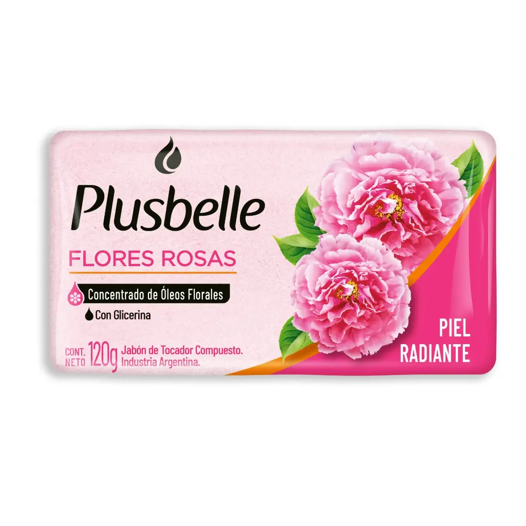 Jabón Plusbelle Flores Rosas x120g