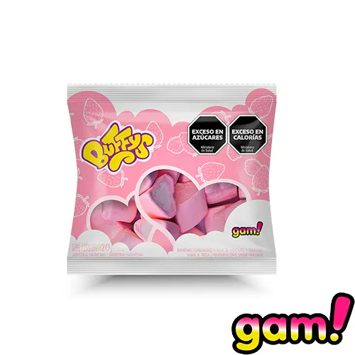 Malvavisco Buffys Corazón Fresa x20g
