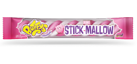 Malvavisco Buffys Stick Mallow Fresa x12g