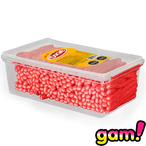 Goma Docile Canudinho Frutilla Ácida Colorida x1350g (x9)