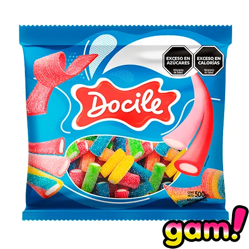 Goma Docile Mini Regaliz Cinco Colores Ácida x500g