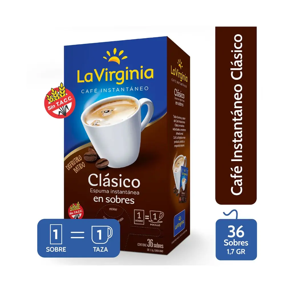 Café Instantáneo Clásico En Sobre La Virginia 36x1,7g
