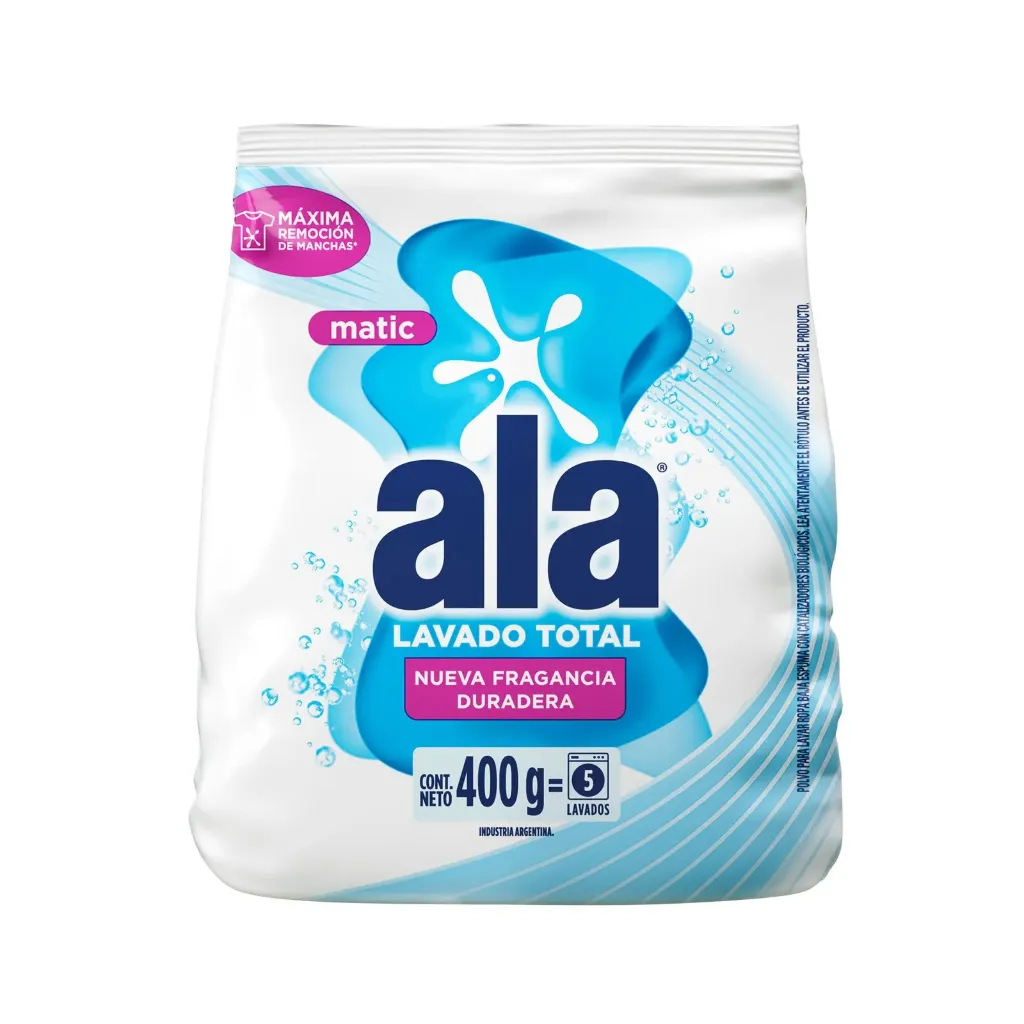 Ala Matic Jabón en Polvo Lavado Total x400g