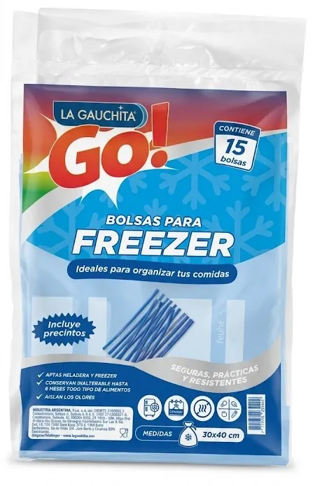Bolsas Freezer La Gauchita 30cm x 40cm x15u (x25)
