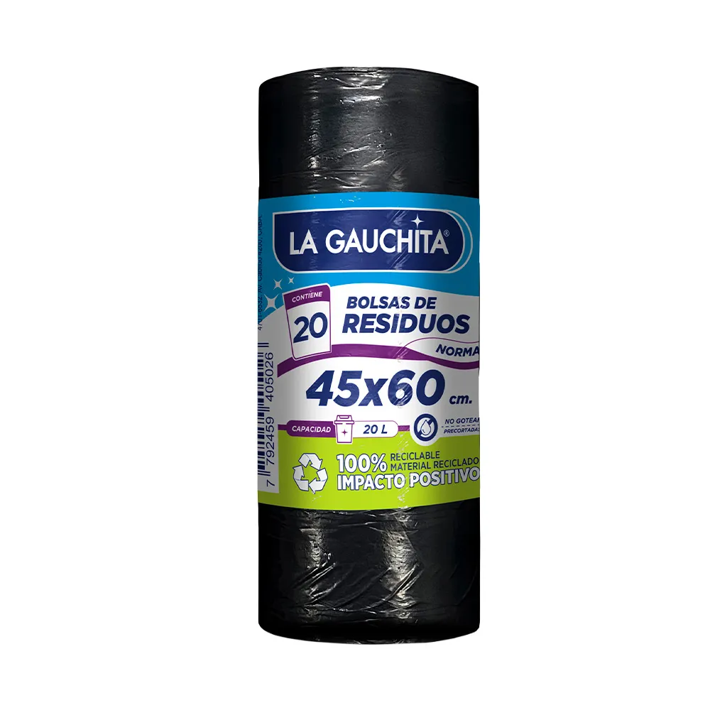 [100914] Bolsa Residuo Rollo 45x60 La Gauchita x20u