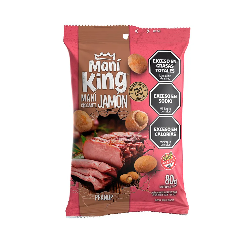 Maní King Crocante Jamón x80g (x15)