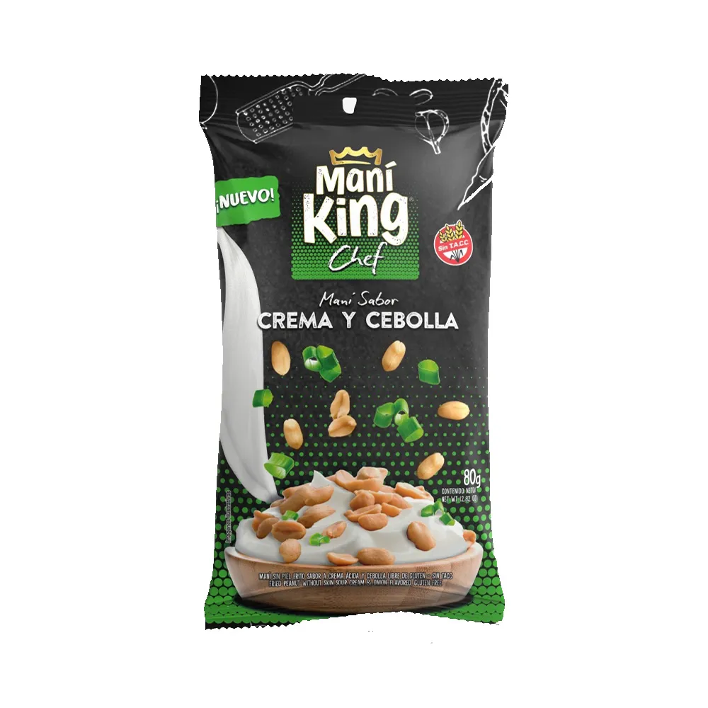 Maní King Saborizado Crema y Cebolla x80g (x15)