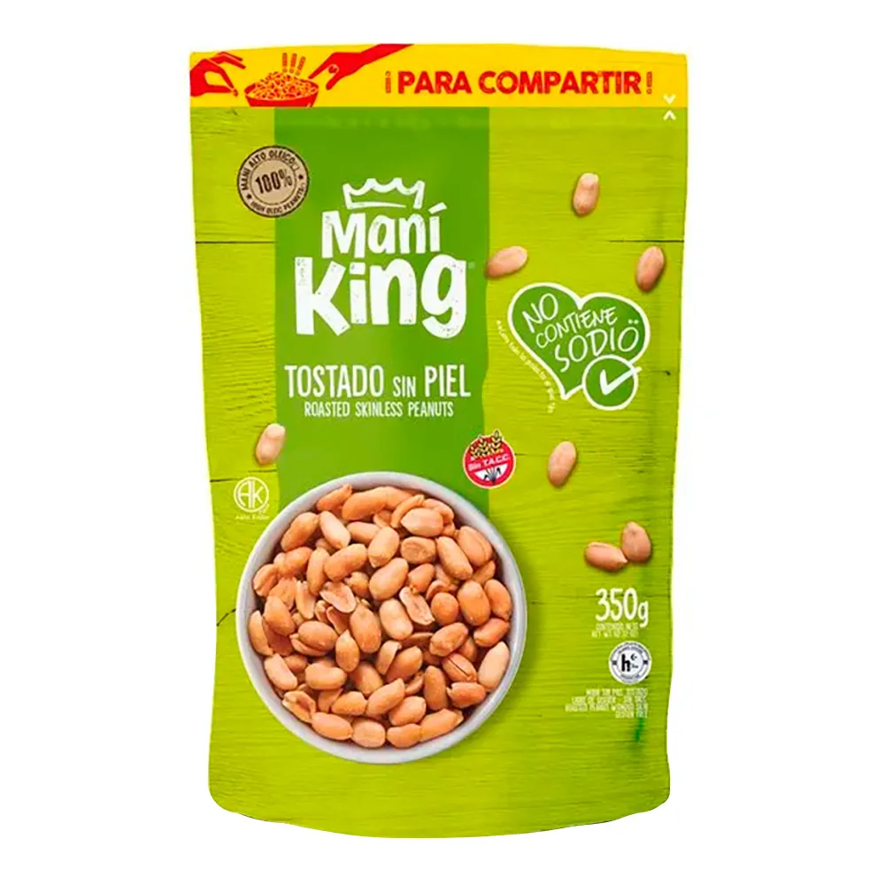 Maní King Tostado sin Piel ni Sal x350g