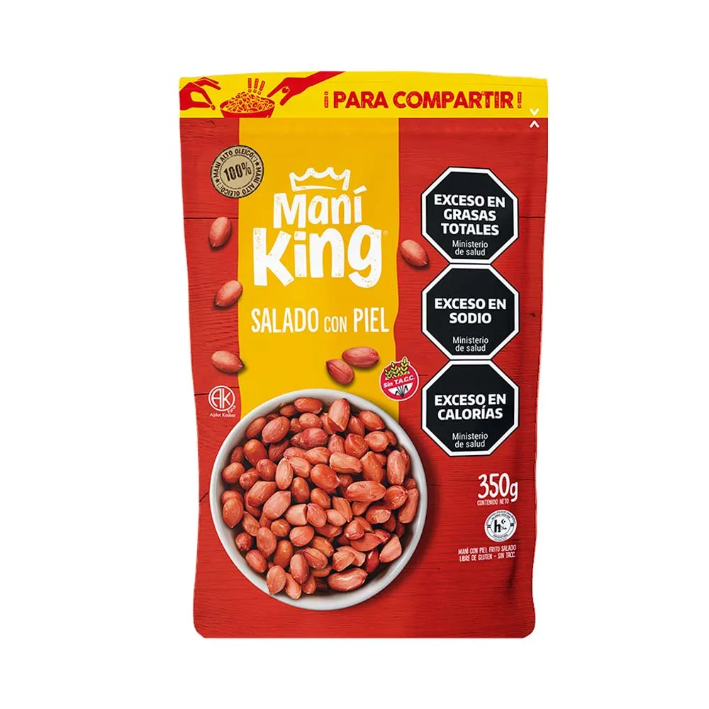 Maní King Frito Salado con Piel x350g (x20)