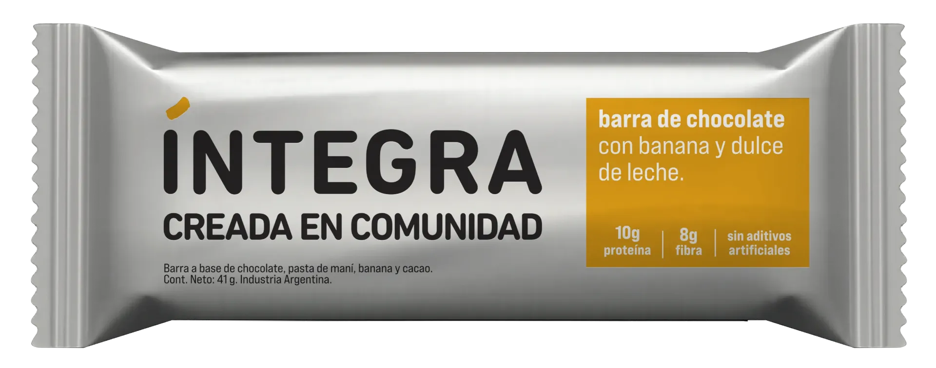 [101089] Barra Integra de Chocolate, Banana y Dulce de Leche x41g