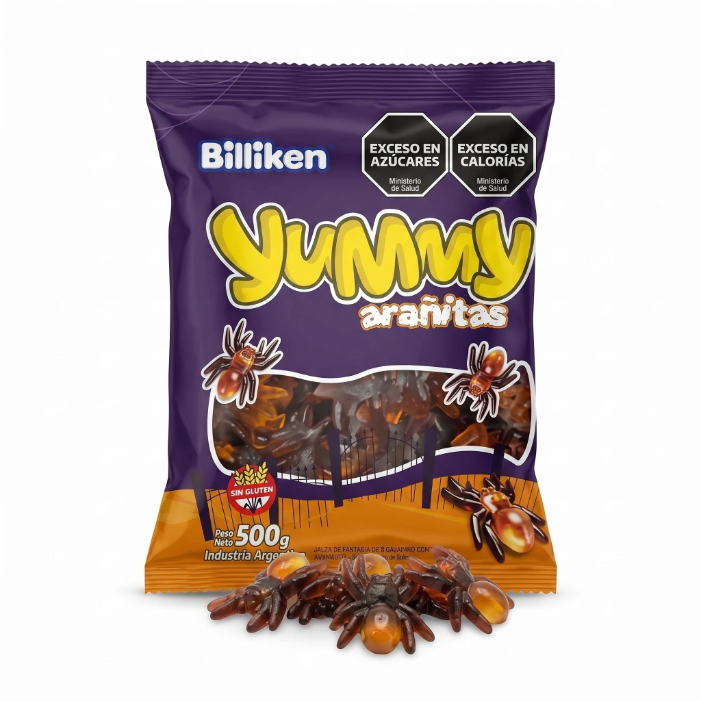 Goma Yummy Arañas Halloween x500g (x6)