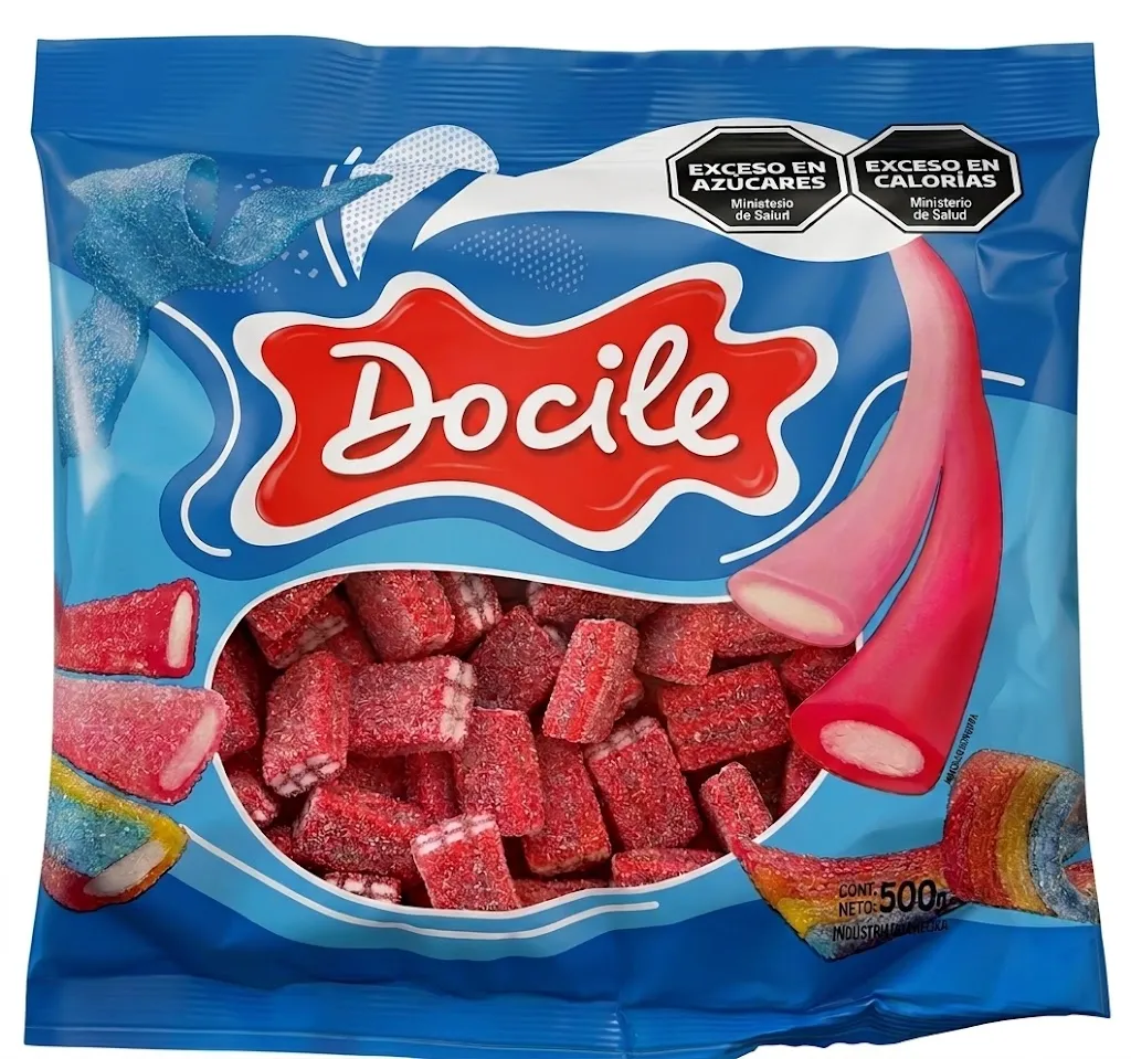 [101187] Goma Docile Ladrillos Ácidos Frutilla x500g (x12)