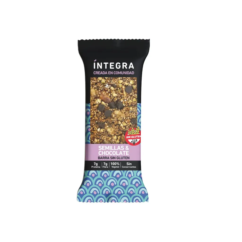 Barra Integra sin Gluten Semillas y Chocolate x38g (16x10)